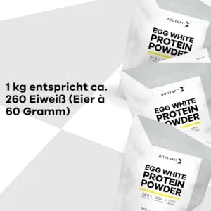 Body & Fit Egg White Protein Powder - Natural Egg White Powder - 1kg - Eiklar Pulver