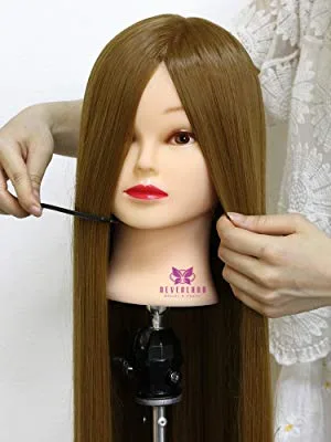 Neverland Hairdressing Head Real Hair Practice Head Hairdressing Head Training Heads for Children (30 Brown) - product information 22