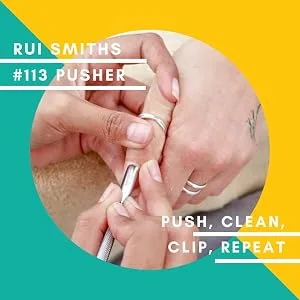 Rui Smiths Professional Double Ended Hypoallergenic Stainless Steel Metal Cuticle Pusher - Style No. 113 - 106 pusher