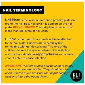 Rui Smiths Professional Double Ended Hypoallergenic Stainless Steel Metal Cuticle Pusher - Style No. 113 - nail terminology