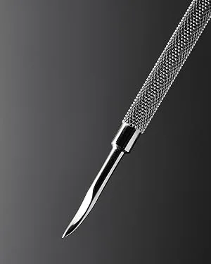 Rui Smiths Professional Double Ended Hypoallergenic Stainless Steel Metal Cuticle Pusher - Style No. 113 - pusher mood shot