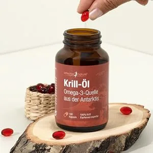 Krill oil capsules high -dosed with 1000 mg per day - 180 capsules for 3 months - valuable omega -3 source - Superba krill oil with 100 mcg astaxanthin - Einfache Einnahme