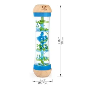 Hape Rainmaker | Mini Wooden Rattle Musical Toy Red - Maße