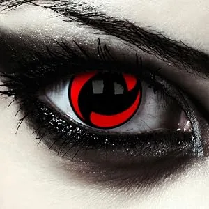 DESIGNLENSES red black colored contact lenses 1 pair/ 2 pieces Naruto Sharingan Itachi Uchiha Mangekyou Cosplay "Naruto 2" - Red colored contacts without power Anime Naruto Shippuuden costume Itachi cosplay contact lenses