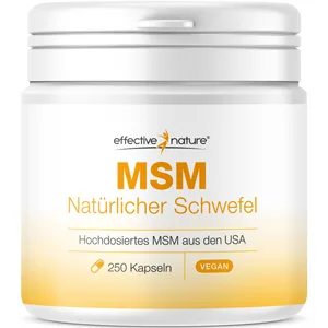MSM natural sulfur - 250 capsules - high -dosed with 3400 mg msm per day - 99.9% purity - best controlled quality - MSM from the USA - MSM Schwefel