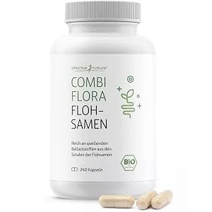 Organic flea seed shells - 240 capsules - 3600 mg psyllium husks per day - Psyllium husk - vegan - Indian psyllium husk high dose - without additives - flohsamenschalen ballaststoffe kapseln flohsamen bentonit flosamen flosamenschalen psyllium husk