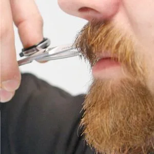Beard scissors - hair scissors 13 cm with one-sided micro-serration made of stainless steel - Bart schneiden Bartpflege kürzen Vollbartpflege Schnurrbart trimmen