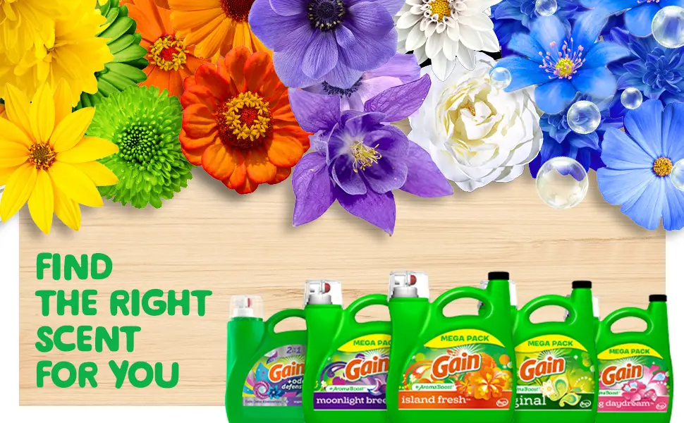 Gain Aroma Boost Liquid Laundry Detergent - Island Fresh - 107 Loads - Find the right scent for you