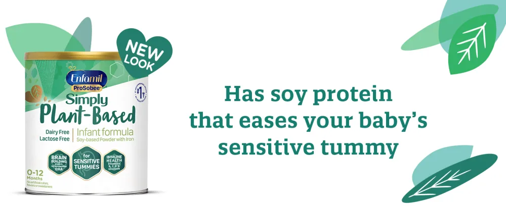 Enfamil ProSobee Soy-Based for Sensitive Tummies Plant-Based Lactose-Free Infant Formula - 1.3 Lbs - packshot