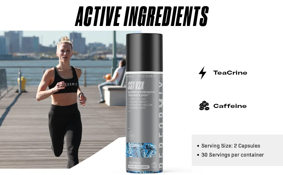 Performix SST Extreme V2X Thermogenic Supplement - 60 Capsules - Focus, Energy Boost for Men & Women - Caffeine, TeaCrine, Vitamin B12, BioPerine 60 Count (Pack of 1) - Thermogenic Supplement super strength energy capsule for focus performance SST control pills