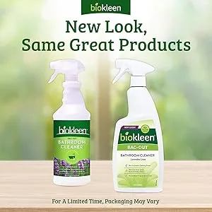 Biokleen Bac-Out Bathroom Cleaner - 32 Ounce -Eco-Friendly, Plant-Based, No Artificial Fragrance - Packaging May Vary 1 Pack - Purpose Cleaner, Bathroom, Kitchen, Floor, Soy, Concentrate, Glass, Toilet, Shower, Spray, Odor, Bac