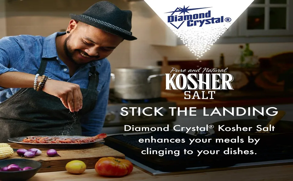 Diamond Crystal Kosher Salt – Full Flavor, No Additives and Less Sodium - Pure and Natural Since 1886 - 3 Pound Box - product information 2