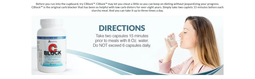 Absolute Nutrition CBlock Carb/Starch Blocker, 90 Caplets 1 - product information 2