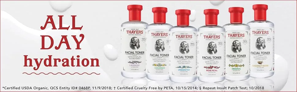 THAYERS Alcohol-Free Original Witch Hazel Facial Toner with Aloe Vera Formula, 12 oz Original 12 Fl Oz (Pack of 1) - Section 4