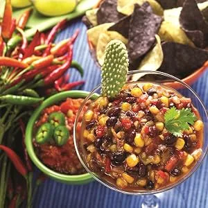 Desert Pepper Corn Black Bean Roasted Pepper Salsa, Medium, 16-Ounce (6 Pack) - corn black bean