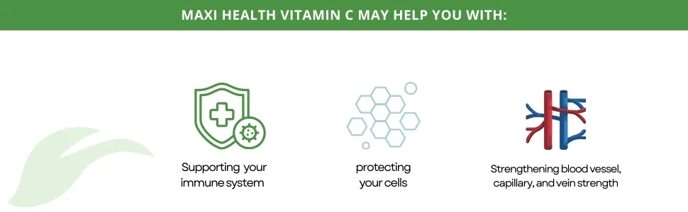 Maxi Health Max Vitamin C - ""1000mg"" - with Bioflavonoids - 100 Tablets - Kosher 100 Count (Pack of 1) - product information 5