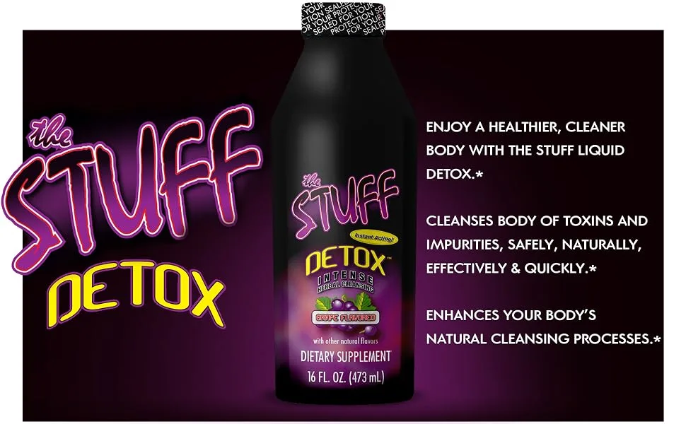 Detoxify – The Stuff Liquid Detox – Grape Flavor – 16 oz – Professionally Formulated Intense Herbal Cleanse – Enhances Your Body’s Natural Cleansing Processes - Plus Sticker - product information 3