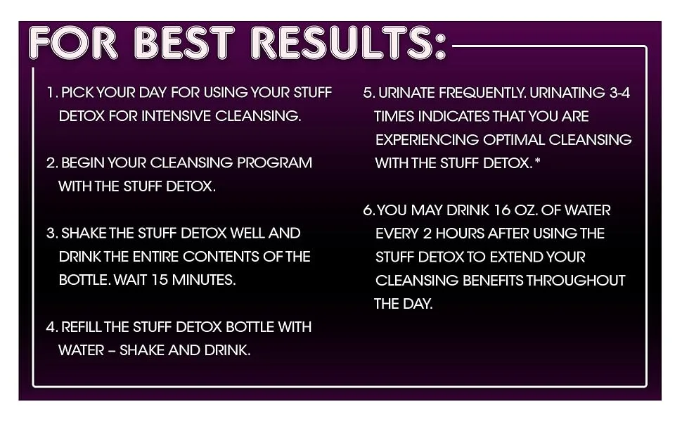 Detoxify – The Stuff Liquid Detox – Grape Flavor – 16 oz – Professionally Formulated Intense Herbal Cleanse – Enhances Your Body’s Natural Cleansing Processes - Plus Sticker - product information 4