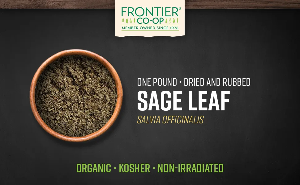 Frontier Co-op Organic Rubbed Sage Leaf 1 lb - Frontier Co-op Organic Rubbed Sage Leaf