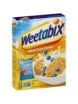 Weetabix Whole Grain Cereal Biscuits, Non-GMO Project Verified, Heart Healthy, Kosher, Vegan, 14 Oz Box Whole Grain 14 Ounce (Pack of 1) - unspecified