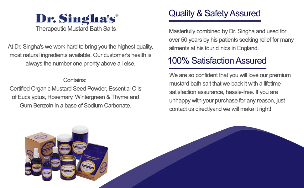 Dr. Singha's Mustard Bath, Therapeutic Bath Salts (16 Ounce) 1 Pound (Pack of 1) - 16 oz