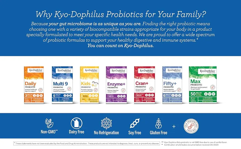 Kyo-Dophlius Enzymes + Probiotic, Nutrient Digestion and Gut Health*, 120 capsules (Packaging may vary) - Wagunuga Kyo-Dophilus