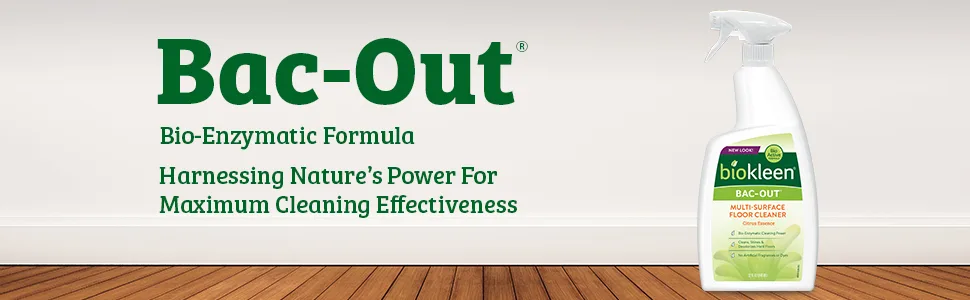 Biokleen Bac-Out Multi-Surface Floor Cleaner, Cleans, Shines, & Deodorizes, Eco-Friendly, Non-Toxic, Plant-Based, No Artificial Fragrance, Colors or Preservatives, 32 Ounces 1 Pack - floor cleaner