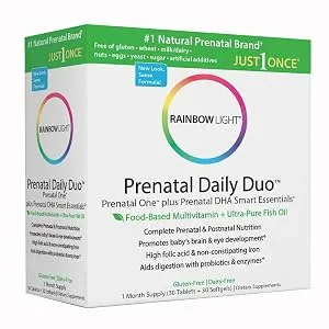 Rainbow Light Prenatal Daily Duo: Prenatal One Multivitamin & Prenatal Dhal, 30 Tablets & 30 Softgels (Package May Vary) 30 Count (Pack of 2) - product information 1