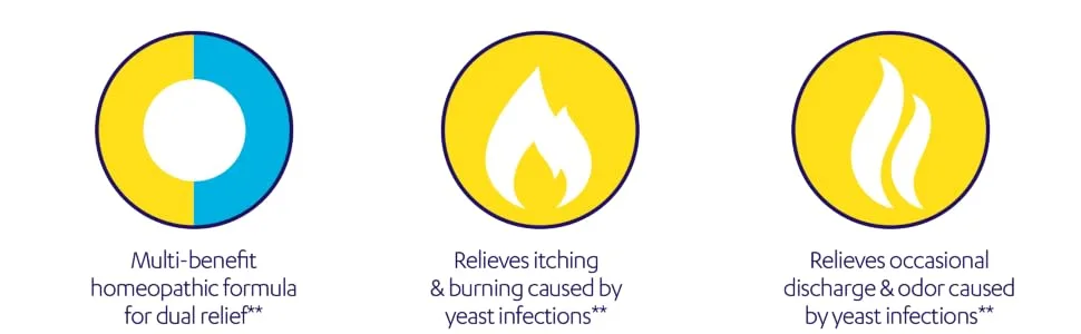 AZO Yeast Plus Dual Relief Tablets, Yeast Infection and Vaginal Symptom Relief, Relieves Vaginal Itching & Burning, 60 Count - AZO Yeast Plus