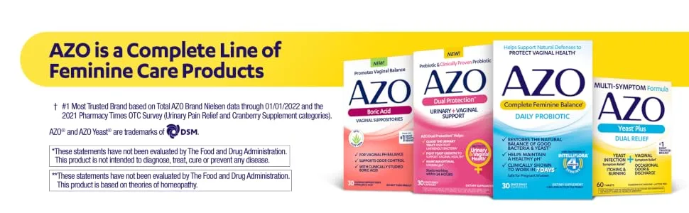 AZO Yeast Plus Dual Relief Tablets, Yeast Infection and Vaginal Symptom Relief, Relieves Vaginal Itching & Burning, 60 Count - AZO Yeast Plus