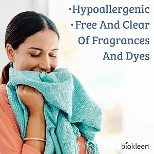 Biokleen Free & Clear Natural Laundry Detergent - 150 Loads - Powder, Concentrated, Eco-Friendly, Plant-Based, No Artificial Fragrance or Preservatives, Free & Clear - hypoallergenic