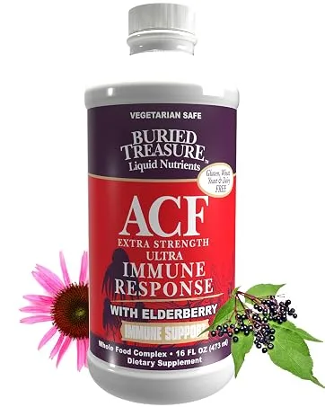 Buried Treasure B Complete High Potency B Complex Adrenal Support Liquid Supplement 30ml Contains 400 mcg Folate 16 oz - Extra Strength ACF