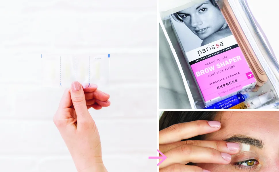 Parissa Eyebrow Shaper Wax Strip, 32 count, pink Eyebrow 32 Count (Pack of 1) - Parissa Brow Shaper Wax Strips
