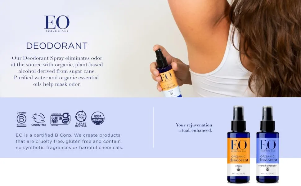 EO Organic Deodorant Spray: Aluminum Free, Citrus, 4 Ounce Citrus 4 Fl Oz (Pack of 1) - product information 1