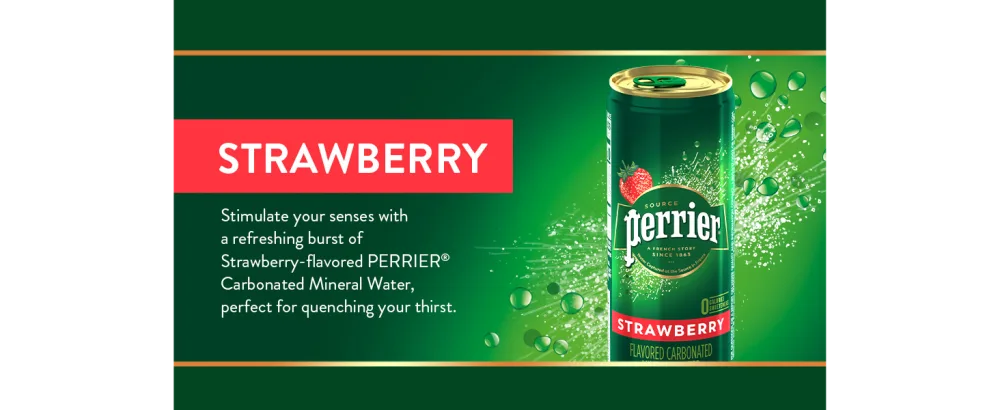 Perrier Lime Flavored Sparkling Water, 8.45 FL OZ Slim Cans (30 Count) - strawberry perrier