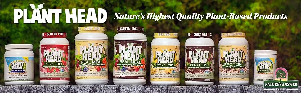 Genceutic Naturals Plant Head Protein Powder Supplement, Vanilla, 1.7-Pounds (lbs) Vanilla 1.7 Pound (Pack of 1) - Nature