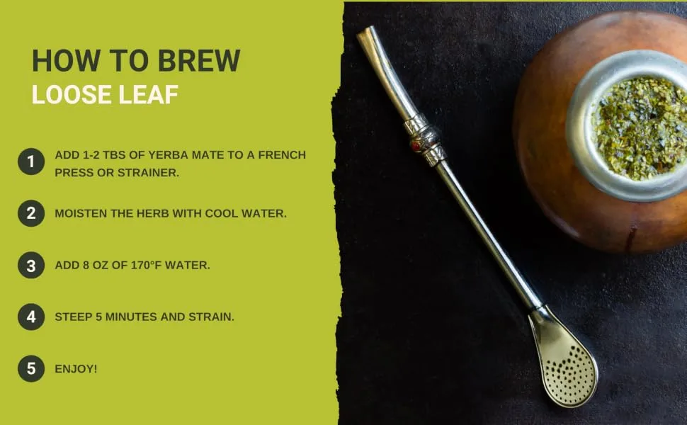 ECOTEAS Organic Yerba Mate Loose Tea Traditional Cut, 5 Pounds - ecoteas