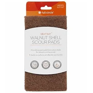 Full Circle Neat Nut Walnut Shell Scouring Pads, Non-Scratch, Set of 3, 5 oz Scouring Pads, Set of 3 - product information 3
