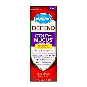 Hyland's Cold and Cough Mucus Relief Decongestant Defend by Homeopathic Cold Plus Mucus Fluid Ounce, Red, 4 Fl Oz - product information 2