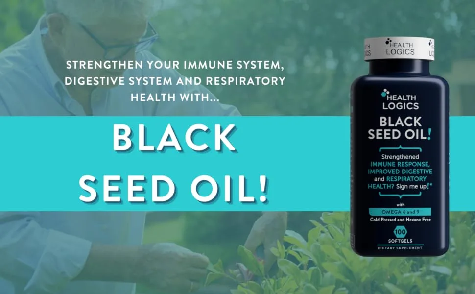 Health Logics Black Seed Oil, Cold Pressed, Rich Source of Omega 6 & 9 Essential Fatty Acids, from Nigella Sativa (100 Soft Gel Capsules) - product information 1