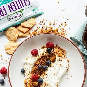 Milton’s Gluten Free Crackers (Everything). Everything Bagel-Inspired Gluten-Free Grain Baked Crackers (Single Pack, 4.5 oz). Everything 4.5 Ounce (Pack of 1) - gf sea salt