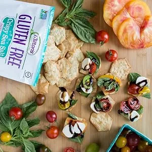 Milton’s Gluten Free Crackers (Everything). Everything Bagel-Inspired Gluten-Free Grain Baked Crackers (Single Pack, 4.5 oz). Everything 4.5 Ounce (Pack of 1) - Gluten Free Cracker