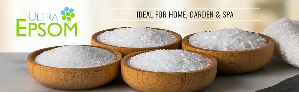 SaltWorks Ultra Epsom Bath Salt, Unscented, Medium Grain, 5 Pound Bag 5 Pound (Pack of 1) Medium Grain - ultra epsom ideal for home garden and spa bath