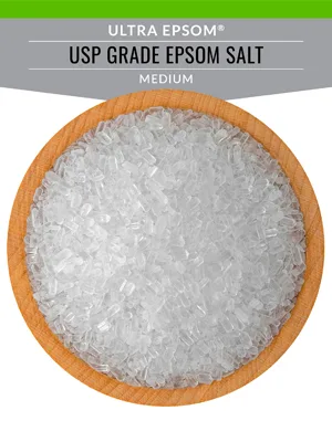 SaltWorks Ultra Epsom Bath Salt, Unscented, Medium Grain, 5 Pound Bag 5 Pound (Pack of 1) Medium Grain - ultra epsom medium grain