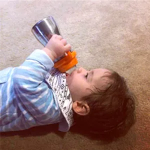 Thinkbaby Stainless Steel Sippy Cup, Orange (9 ounce) - product information 5