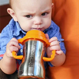 Thinkbaby Stainless Steel Sippy Cup, Orange (9 ounce) - product information 6