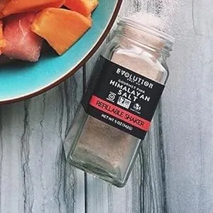 Evolution Salt Co Himalayan Salt, Refillable Glass Shaker, 5.0 oz Glass Shaker, 5oz - refullable shaker
