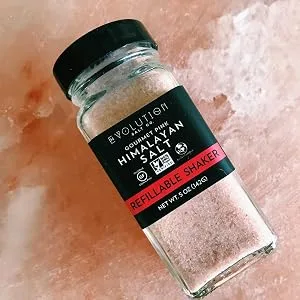 Evolution Salt Co. Gourmet Pink Himalyayan Salt, Fine, 17 oz Soft Jar, 17oz - evolution salt refillable shaker gluten free cooking baking non gmo salt kosher natural