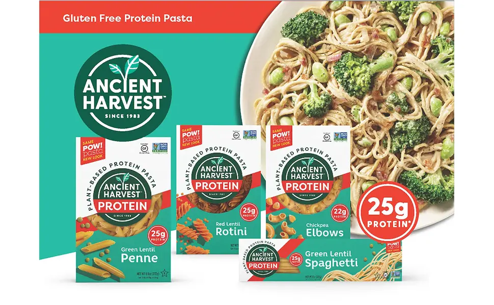 Ancient Harvest Gluten-Free Plant-Based High-Protein Vegan Pasta, Red Lentil and Quinoa Rotini, (6) 8 Ounce Boxes Red Lentil Rotini - product information 1