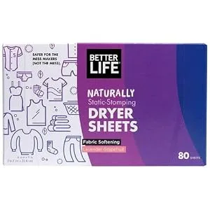 Better Life Natural Dryer Sheets, Unscented, 80 Count - product information 1